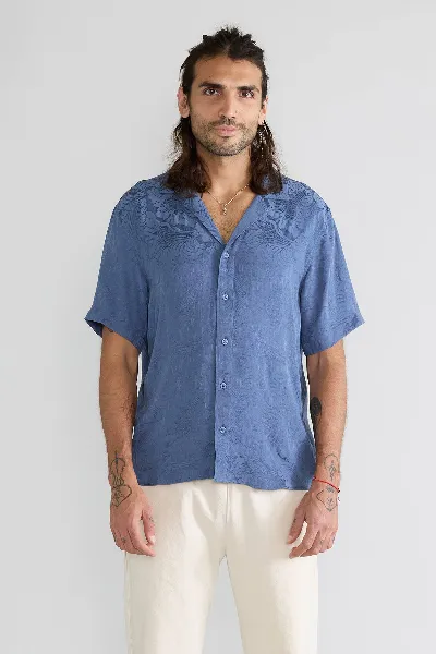Yahmo Yahmo Herren vegan Hemd Muck Zen Indigo