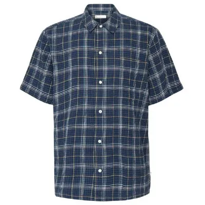 KnowledgeCotton Apparel KnowledgeCotton Apparel Lockeres kurzarm Seersucker-Hemd