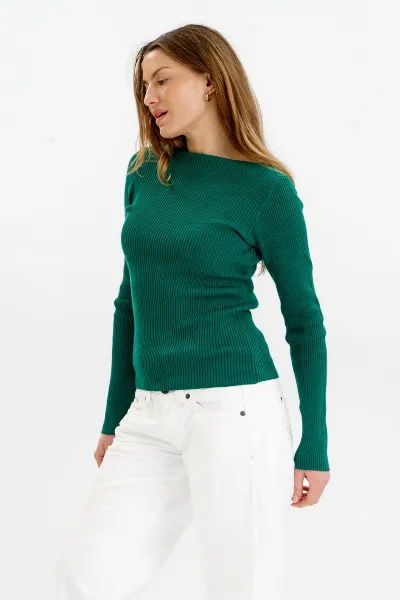 KOMODO KOMODO Damen vegan Strick-Top Rippe Wasabi Grün