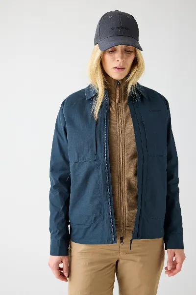 KnowledgeCotton Apparel KnowledgeCotton Apparel Damen vegan Jacke Vent Canvas 200 Total Eclipse