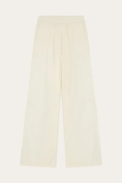 KnowledgeCotton Apparel KnowledgeCotton Apparel Damen vegan Hose Posey Weit Seersucker Egret