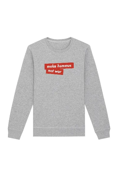 Oat Milk Club Oat Milk Club Damen vegan Sweatshirt Make Hummus Not War Grau