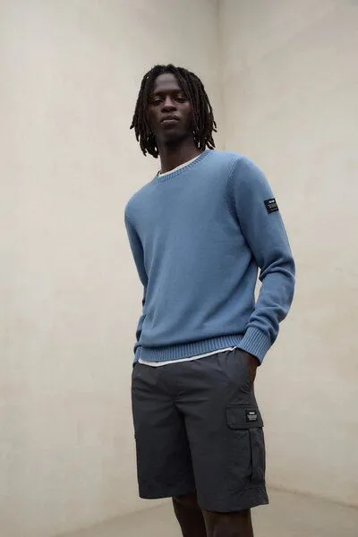 ECOALF ECOALF Herrenpullover TAIL aus recycelter Baumwolle und Bio-Baumwolle, Pacific Blue