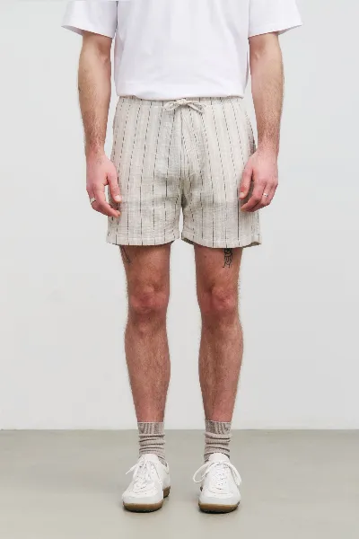 Rotholz Rotholz Herren vegan Shorts Muslin Sand Stripe