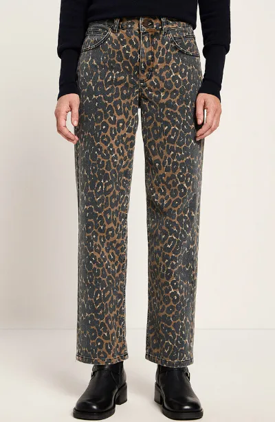 LANIUS Lanius Damen vegan Jeans Relaxed Leo Print