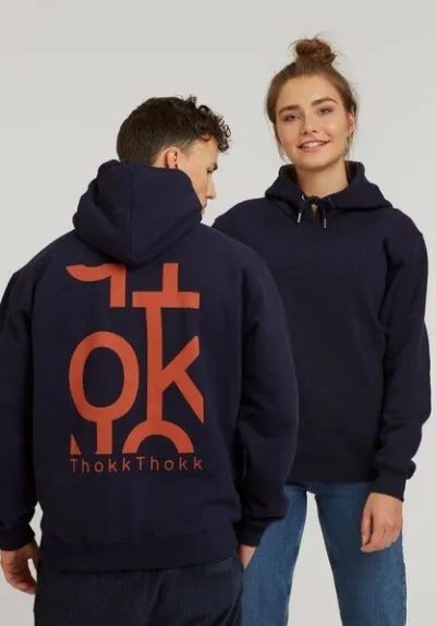THOKKTHOKK ThokkThokk TT1044 Hoodie Five Letters unisex dark navi (GOTS, vegan)