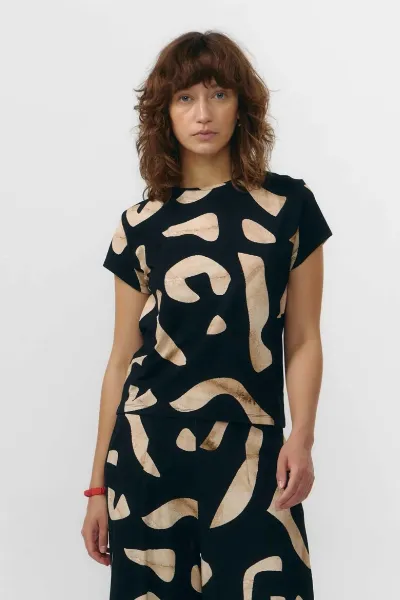 SUITE13LAB SUITE13LAB Damen vegan Top Tambre Print Stones