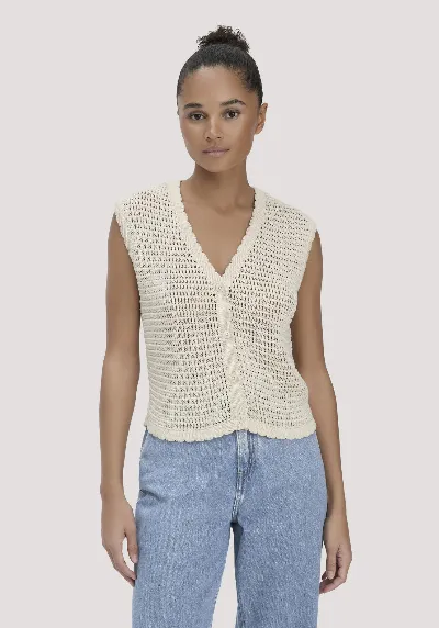 hessnatur hessnatur Damen Strick Weste Regular aus Baumwolle - beige