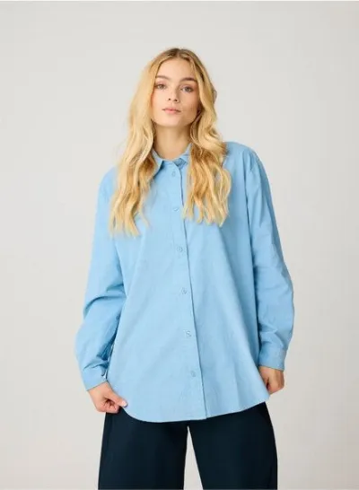 KnowledgeCotton Apparel KnowledgeCotton Apparel Lockeres Cordhemd VEGA aus Bio-Baumwolle