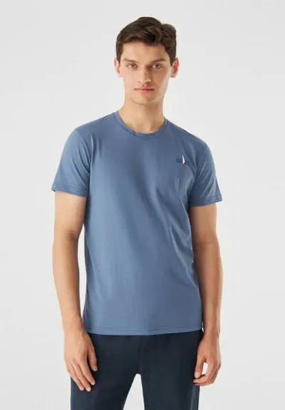 Givn Berlin Givn Berlin T-Shirt GBCOLBY (Sailboat) aus Bio-Baumwolle - Steel Blue