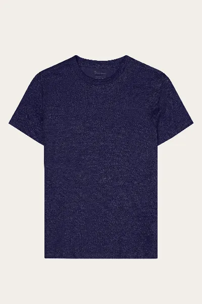 KnowledgeCotton Apparel KnowledgeCotton Apparel Damen vegan T-Shirt Damen Reg Leinen Total Eclipse Navy