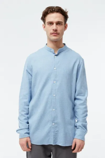 Givn Givn Herren vegan Hemd Flanell Stehkragen Wes