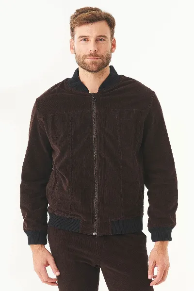 ORGANICATION ORGANICATION Herren vegan Bomberjacke Cord Espresso