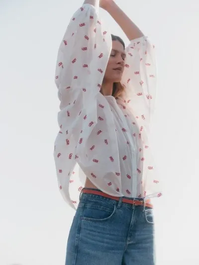 LANIUS LANIUS Blusenshirt mit Kräuseln
