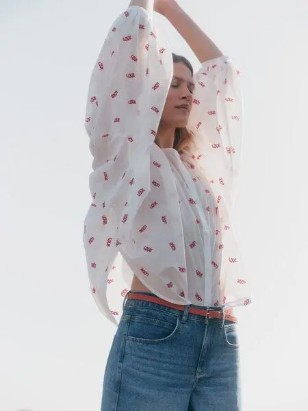 LANIUS LANIUS Blusenshirt mit Kräuseln