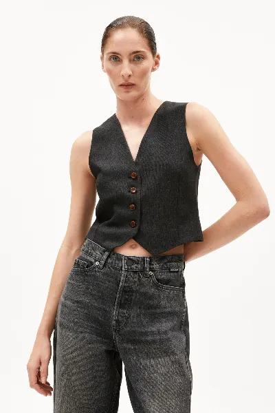 ARMEDANGELS Weste Sineriaa Premium Tencel Grau