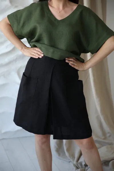 Amber Linen Amber Linen Damen vegan Wickelrock