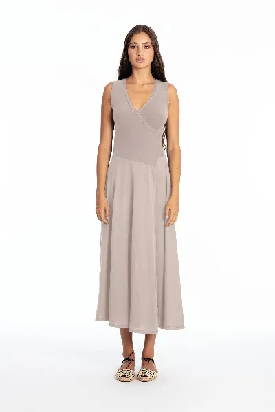 RAVENS VIEW IBIZA RAVENS VIEW IBIZA Damen vegan Ã„rmelloses Kleid Veronika Stone Grey