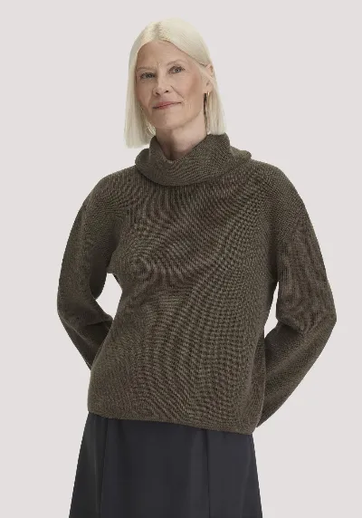 hessnatur hessnatur Damen Strickpullover Relaxed aus Bio-Baumwolle - grün