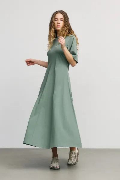 Rotholz Rotholz Damen vegan Kleid Laubgrün