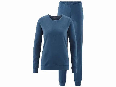 Living Crafts Living Crafts Bio-Damen-Schlafanzug Betty blue shadow,