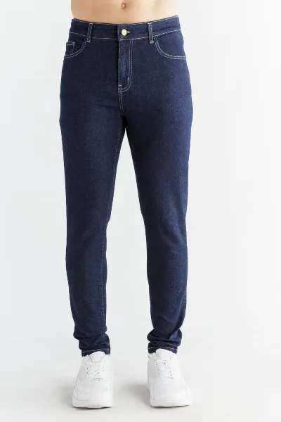 Evermind Evermind Herren vegan Jeans Skinny Fit Dunkles Schieferblau