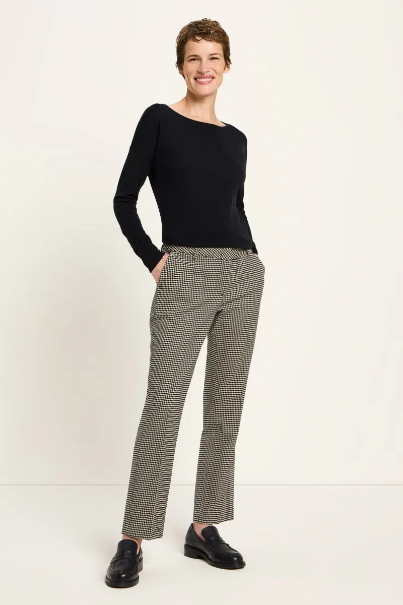 Lanius Hose Hahnentritt Schwarz