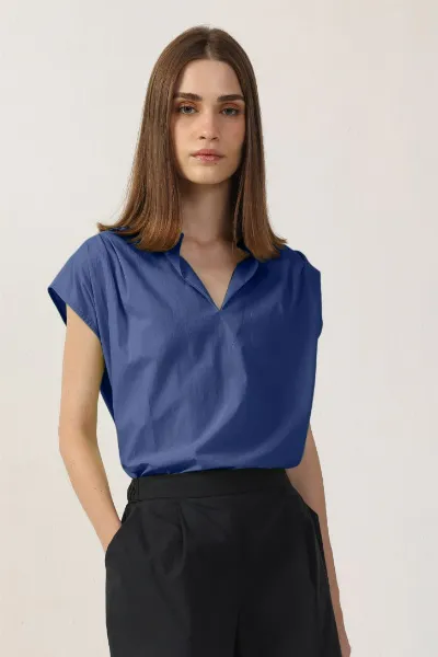Neu Nomads Neu Nomads Damen vegan Bluse Elettra Bluejay