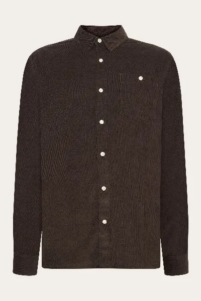 KnowledgeCotton Apparel KnowledgeCotton Apparel Herren vegan Hemd Corduroy Regular Chocolate Torte