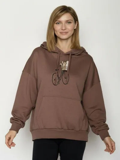 GreenBomb GREENBOMB Bike Cat Basket 2 Mello - Lässiger Hoodie aus Bio-Baumwolle / hochwertiger Print / GOTS / Fair & Vegan