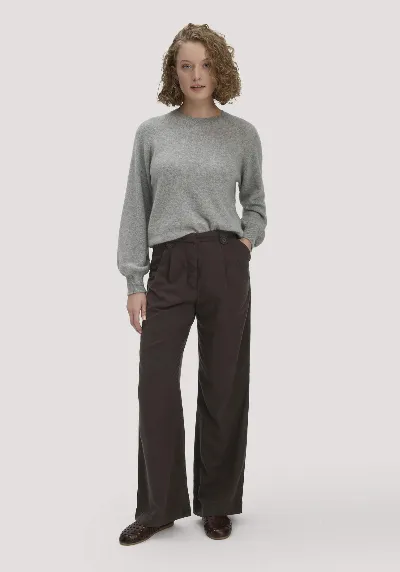 hessnatur hessnatur Damen Bundfalten Hose Wide Leg aus TENCEL™ Lyocell - braun