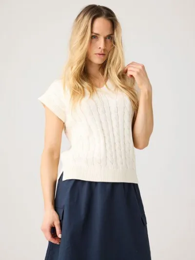 KnowledgeCotton Apparel KnowledgeCotton Apparel Strick-Pullunder CABLE aus Bio-Baumwolle