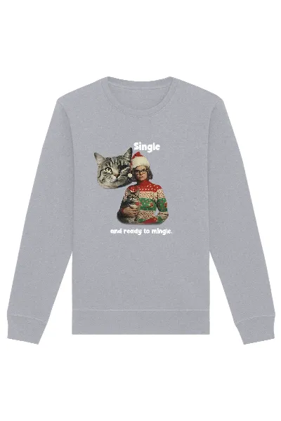 Oat Milk Club Oat Milk Club Damen vegan Sweatshirt Single And Ready To Mingle Heather Grey