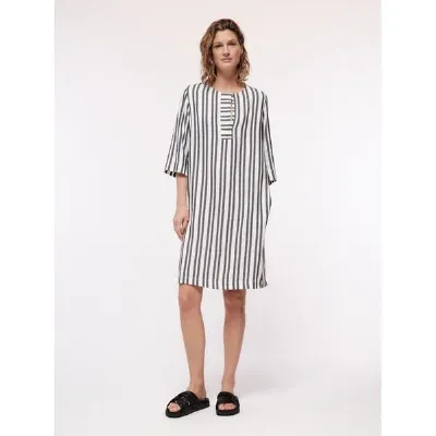 LANIUS LANIUS Kaftankleid aus LENZING ECOVERO mit Leinen