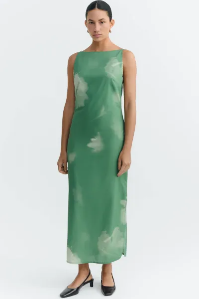 thinking mu Thinking MU Damen vegan Dress Sunniva Tipia Long Green