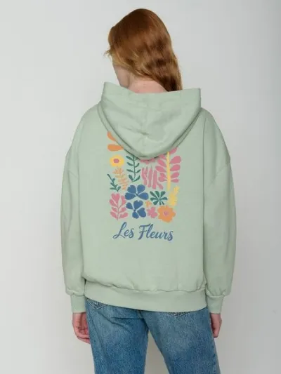 GreenBomb GREENBOMB Les Fleurs Mello - Lässiger Hoodie aus Bio-Baumwolle / hochwertiger Print / GOTS / Fair & Vegan