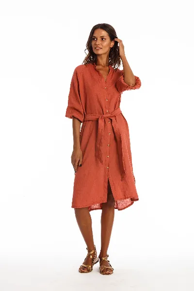 RAVENS VIEW IBIZA RAVENS VIEW IBIZA Damen vegan Hemdkleid Mei Earth Rot