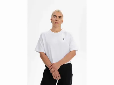 MELA MELA Bio-Damen-T-Shirt JOSHNA mit Kaffee-Stickerei, weiß, cropped,