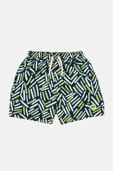 Trendsplant Trendsplant Strokes SEAQUAL®YARN Swim Trunks Seaweed Green