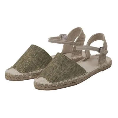 Japanwelt Espadrilles Japanwelt Espadrilles Damen Espadrilles Riemchen Canvas offen Slipper Sommersandalen