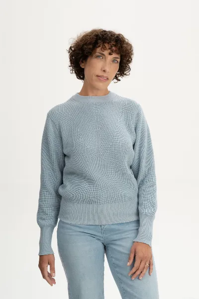 MELA MELA Damen vegan Strickpullover Gauri Cloudy Blue