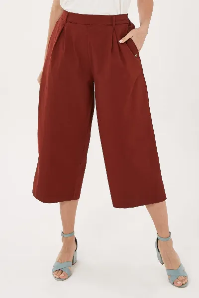 ORGANICATION ORGANICATION Damen vegan Culotte Hose Dunkelrot