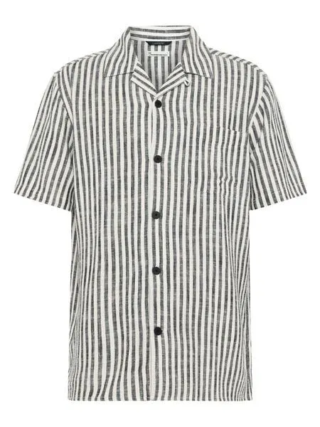 KnowledgeCotton Apparel KnowledgeCotton Apparel Lockeres Kurzarmhemd aus Ecovero und Leinen