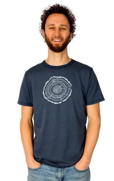 Life-Tree Life-Tree Shirt aus Biobaumwolle Fairwear für Herren Treeslice in Washed White/Blue/Red/Green