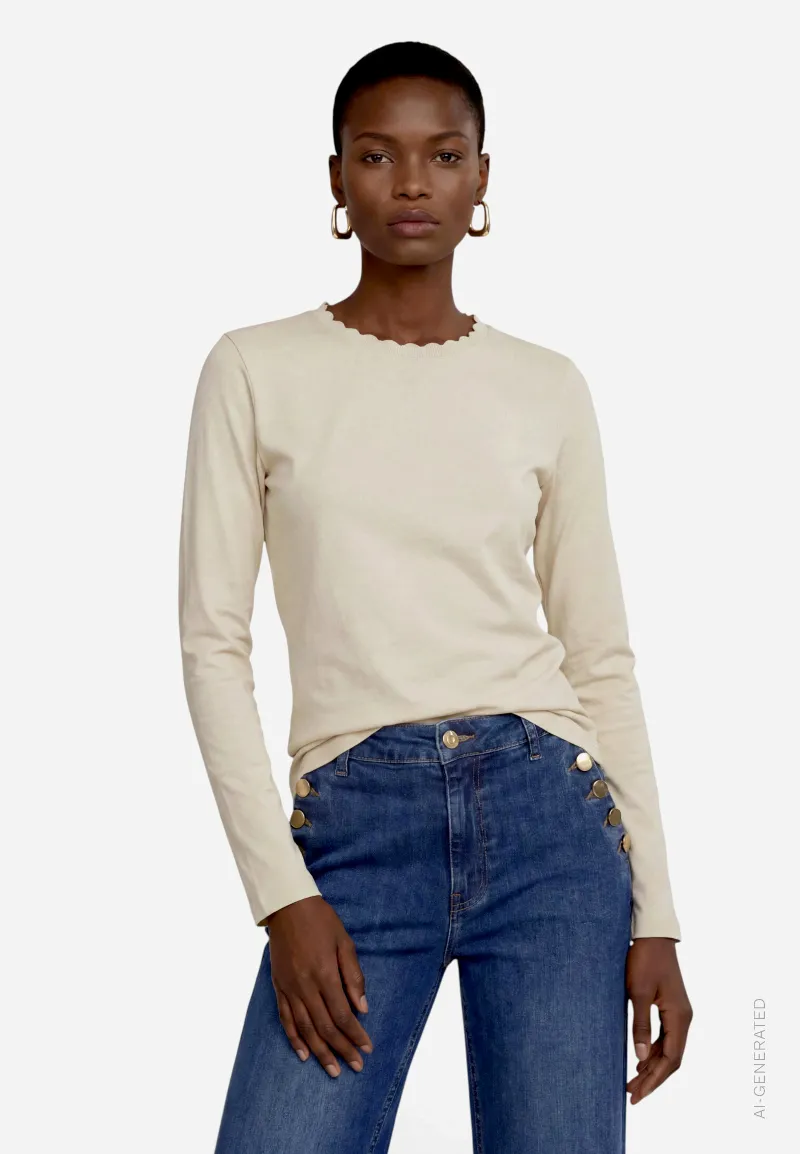 zero Langarmshirt Damen aus Baumwolle
