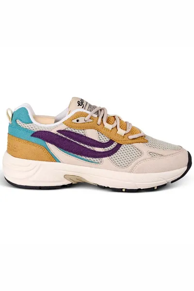Genesis Genesis Damen vegan Sneaker G-Eco '99 Multi Flowers Sand/Weizen/Lila/Petrol