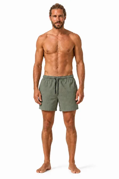 RAVENS VIEW IBIZA RAVENS VIEW IBIZA Herren vegan Badeshorts Khaki Wave
