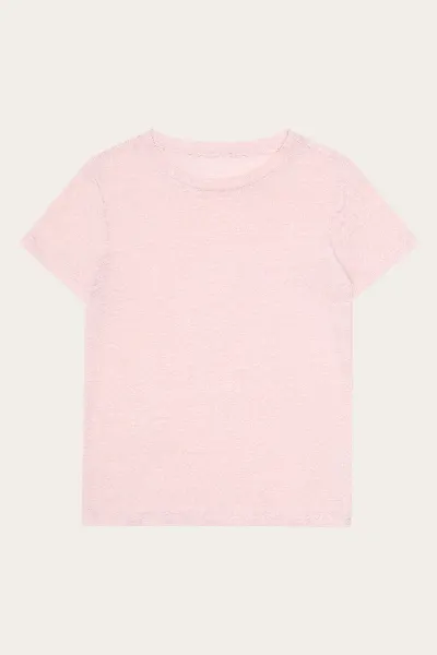 KnowledgeCotton Apparel KnowledgeCotton Apparel Damen vegan T-Shirt Reg Leinen Blasslila