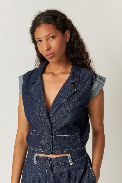 SKFK SKFK Damen vegan Denim Shirt Iduia Blau