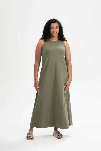 MELA MELA Damen vegan Maxikleid Mahika Thymian